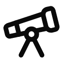 Telescope icon: the night sky