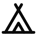 Tent icon: pitching a camp